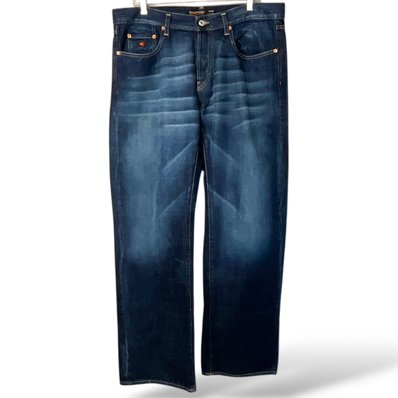 ENERGIE Regent 100% Cotton Y2K Straight Leg Jeans Button Fly Like New Unisex 36 - Picture 3 of 12